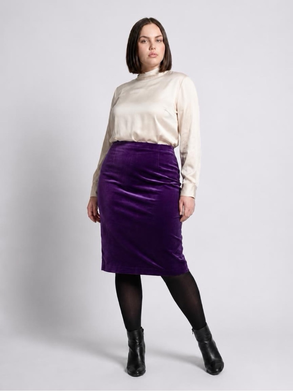 Escada Deep Purple Pencil Skirt